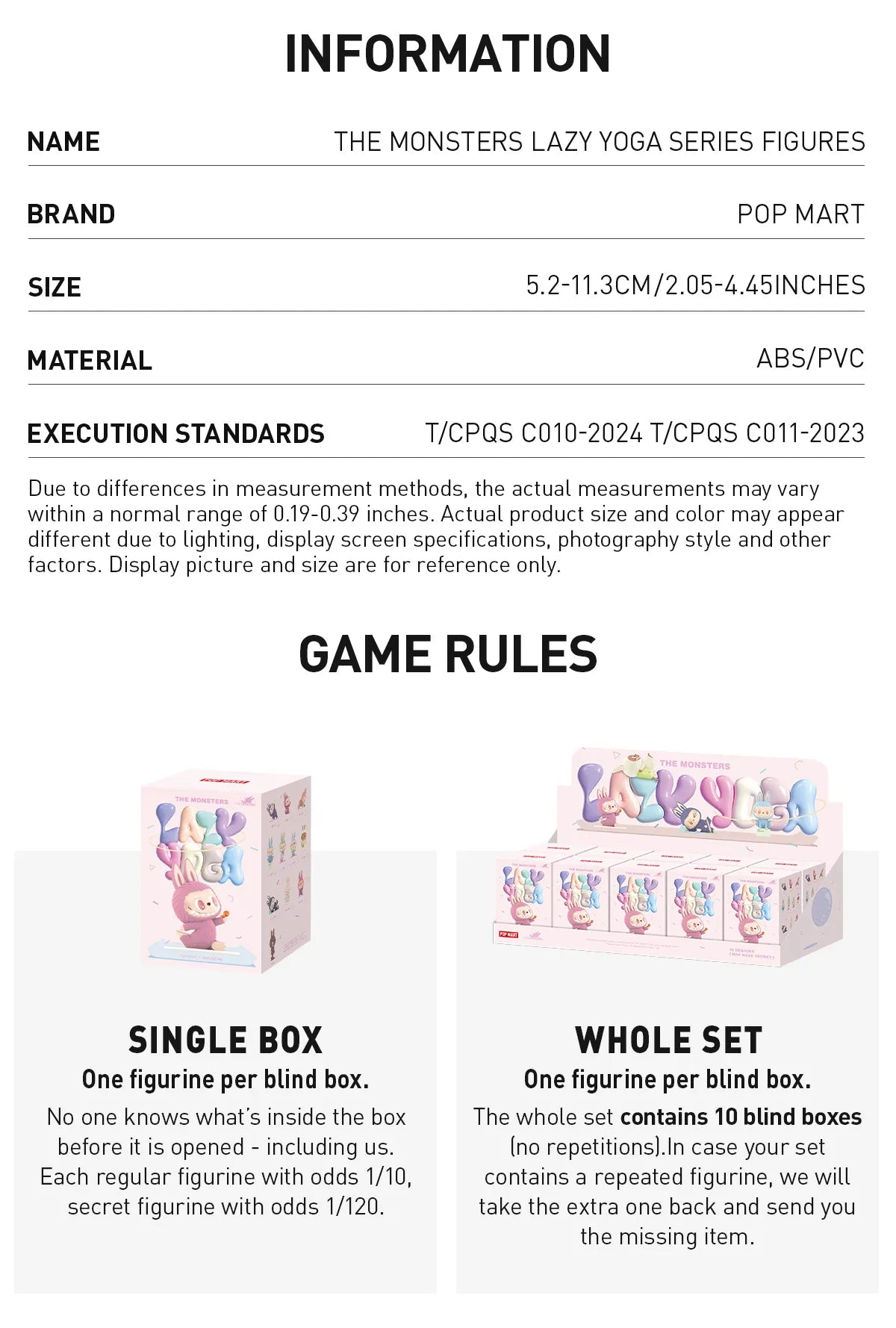 POP MART THE MONSTERS - Lazy Yoga Series - Blind Box